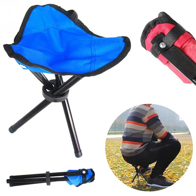Beach Chairs Outdoor Multi Function Portable Folding Stool Triangle Stool Lightweight Ultralight Camping Fishing Slacker Chair 2