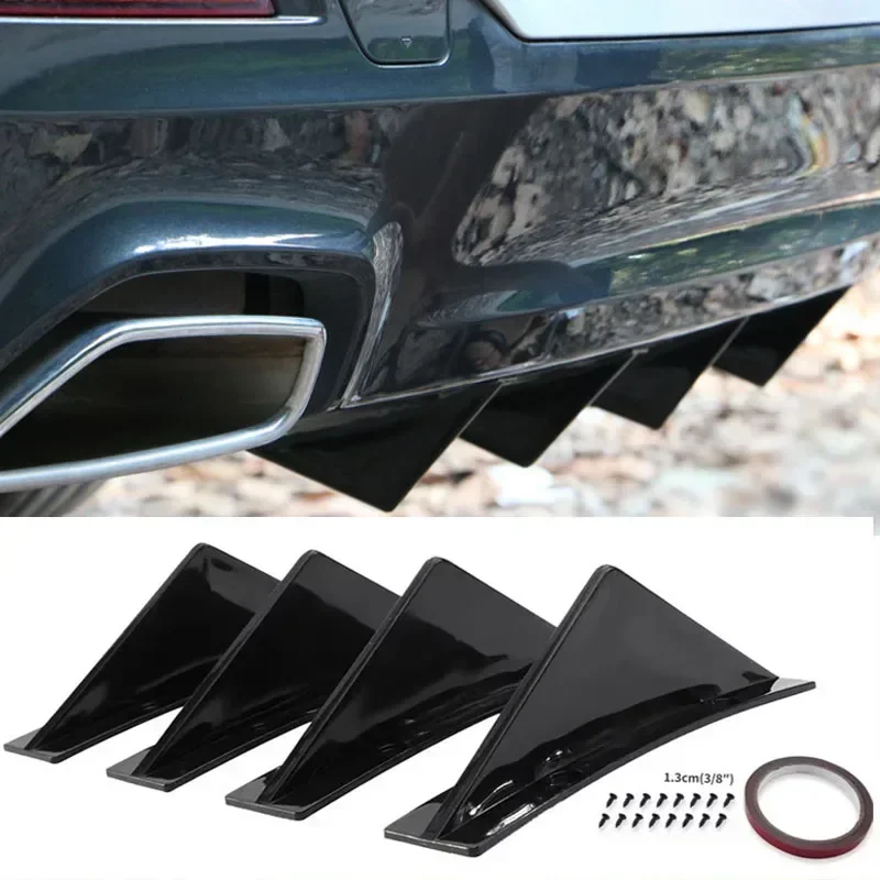 4-Piece Car Rear Bumper Lip Diffuser and Spoiler Protector Set