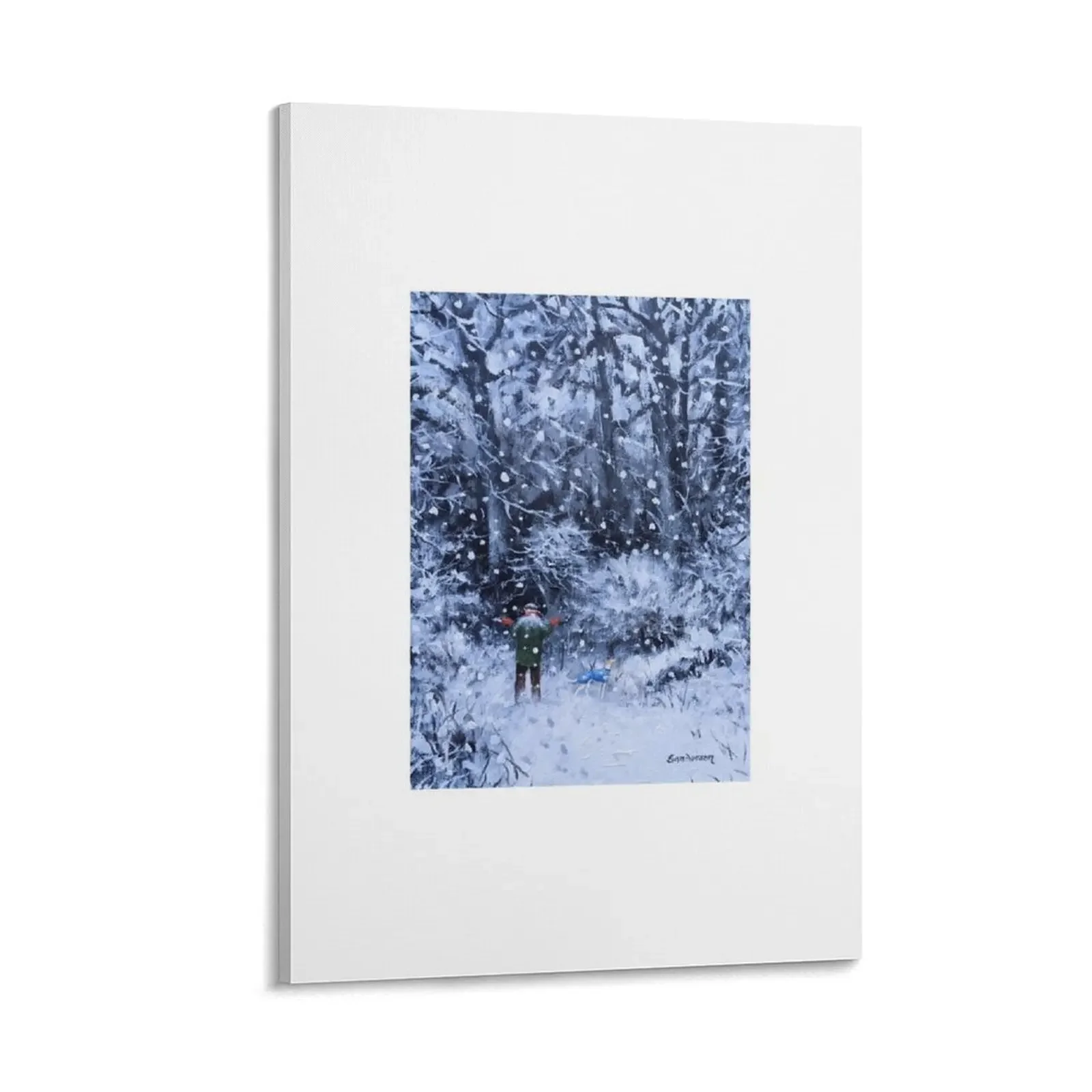 

At peace in the Winter woods Canvas Painting Paintings on canvas for living room Decorative paintings