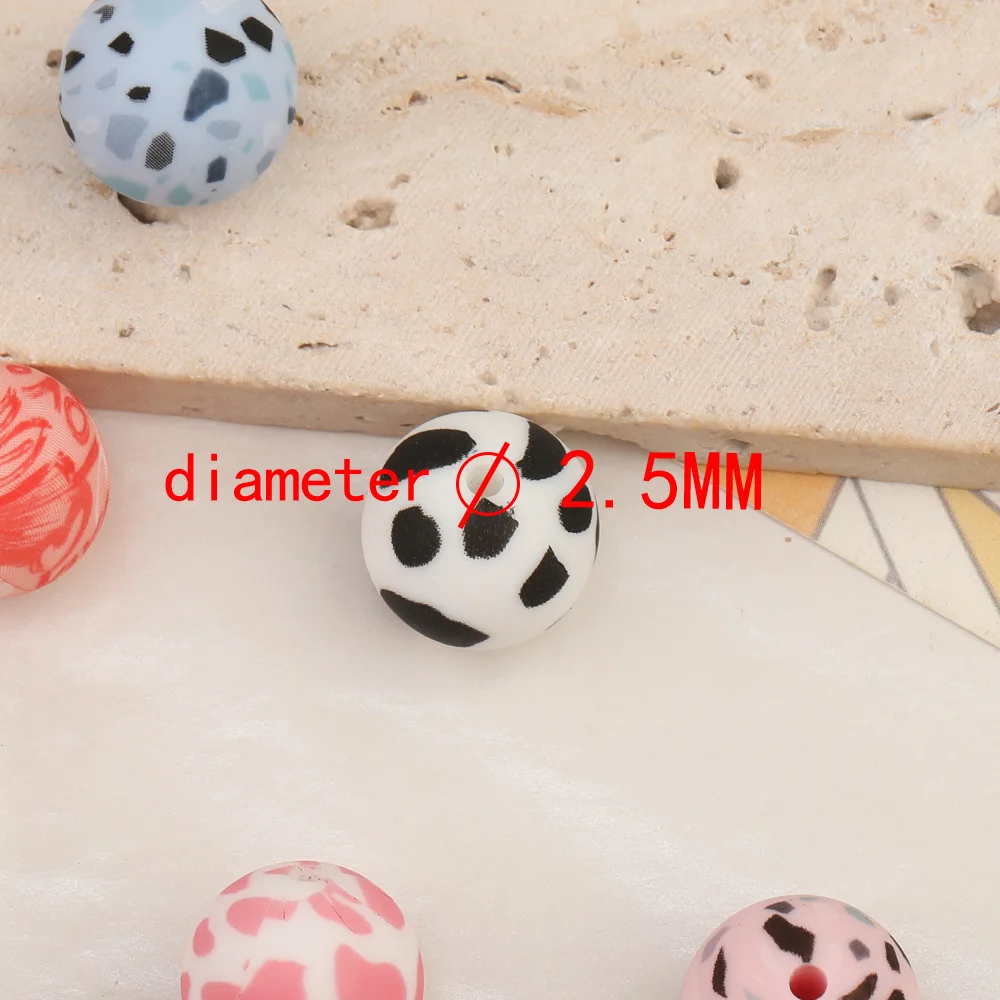 Cordial Design 100Pcs 16*16MM DIY/Hand Made/Spot Print/Silicone Material Beads/Baby Edible Beads/Chewable/Jewelry Accessories - cordial