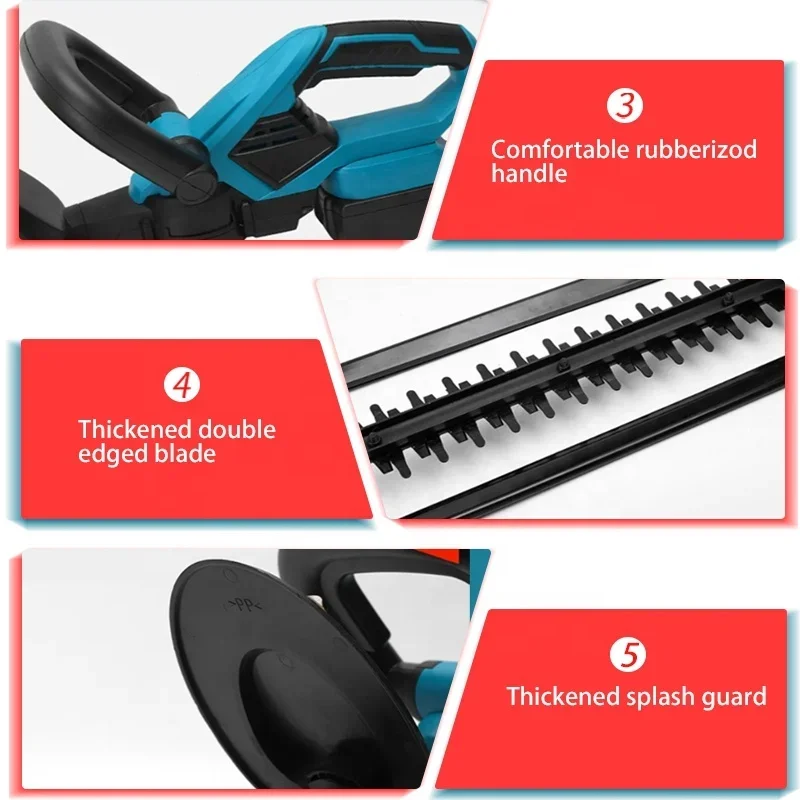 21V Battery Power Wireless Hedge Trimmer For Garden Automatic Hedge Trimmer With Brushed Motor