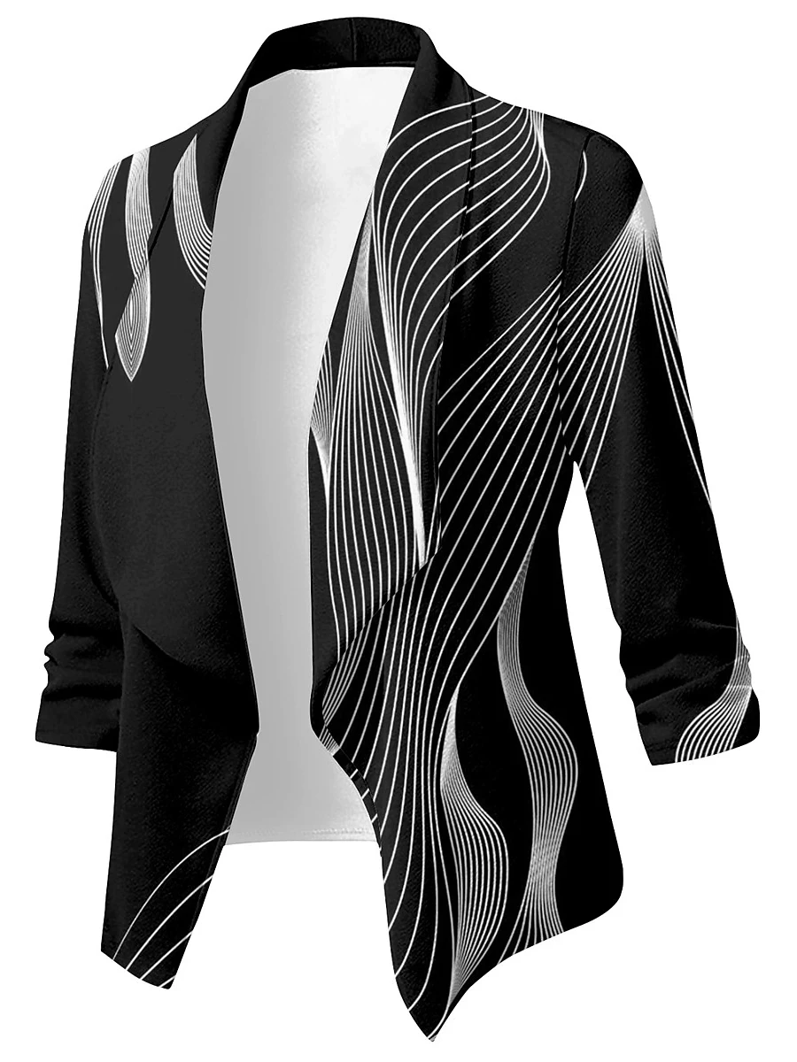 Women's  Blazers Cardigan Coat 2023 Long Sleeve Breathable  Blazers and Jackets Ruched Asymmetrical Casual Business Suit Outwear