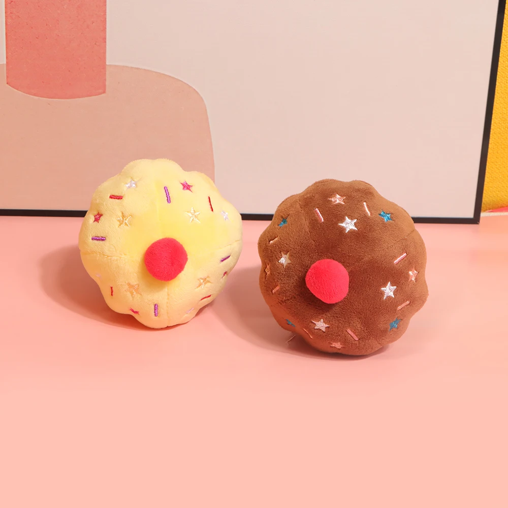 Cake Cup Squeaky Plush Dog Toy for Pet Birthday Gift, Birthday Cupcake Cute Soft Stuffing Lovely Squishys Squishi Squeeze PetToy 4