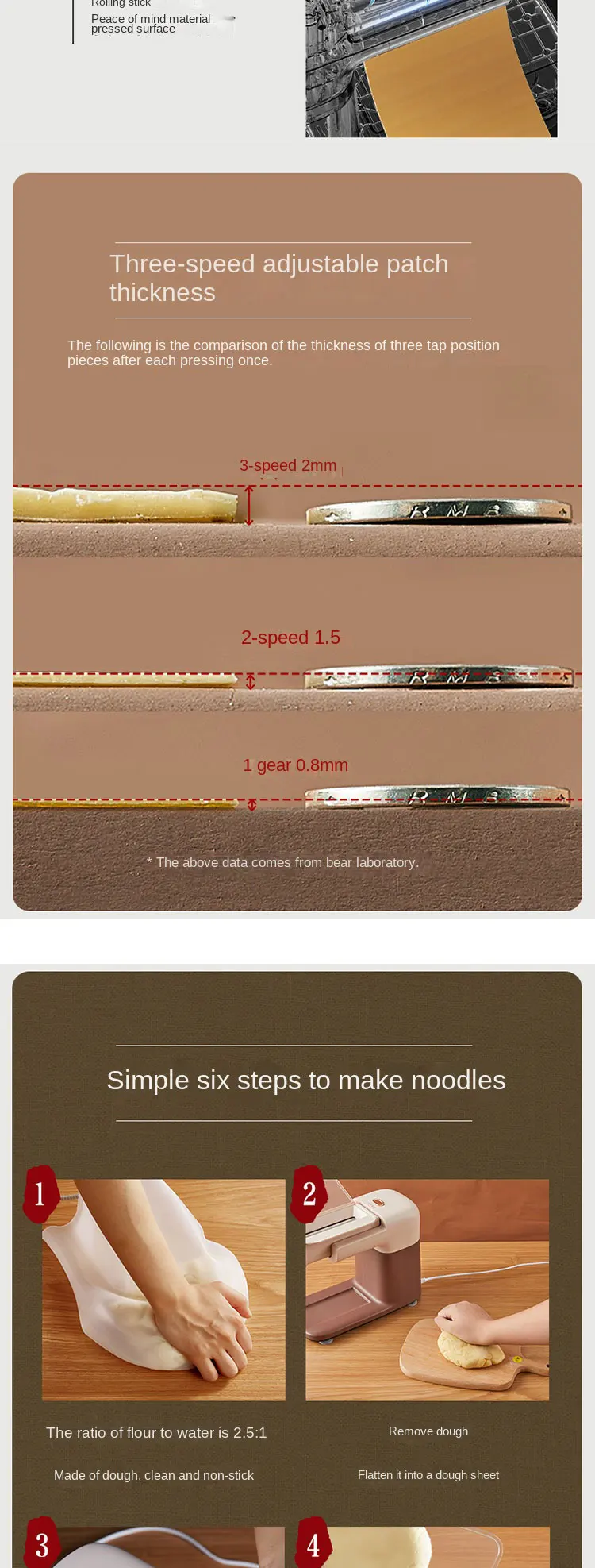 Description Picture 6 of itemElectric Noodle Pressing Machine Automatic Intelligent Household Multi-function Dumpling Skin Making Noodle Rolling Machine