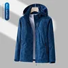 Outdoor Single-layer Thin Jacket Leaf Pattern Couples Mountain Climbing Fleece Women's Open Cardigan Group Uniform 3