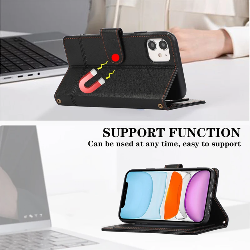 Deluxe Mirror Flip Wallet Case - Leather Cover