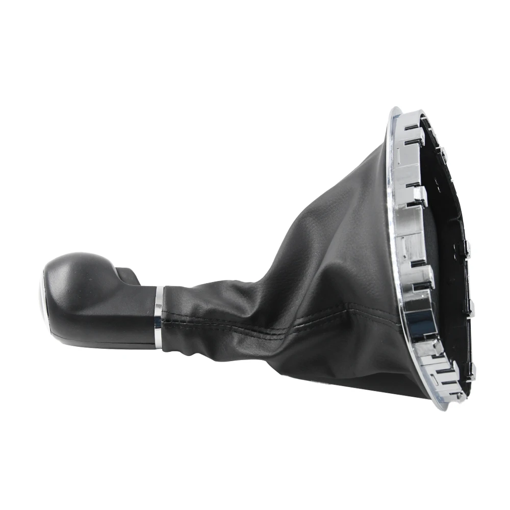 Manopola Del Cambio Completa Con Cuffia In Pelle Per Opel Corsa D - 6 Marce - Nero/argento - Ricambio 009140093