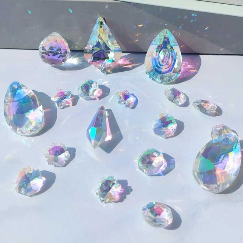 Pack of 200 Suncatchers Craft Set Sun Catchers Craft Set with Hooks Chain Crystal Pendant Sun Catchers for Garden Window sun catcher crystal pendant sun catchers window ornament