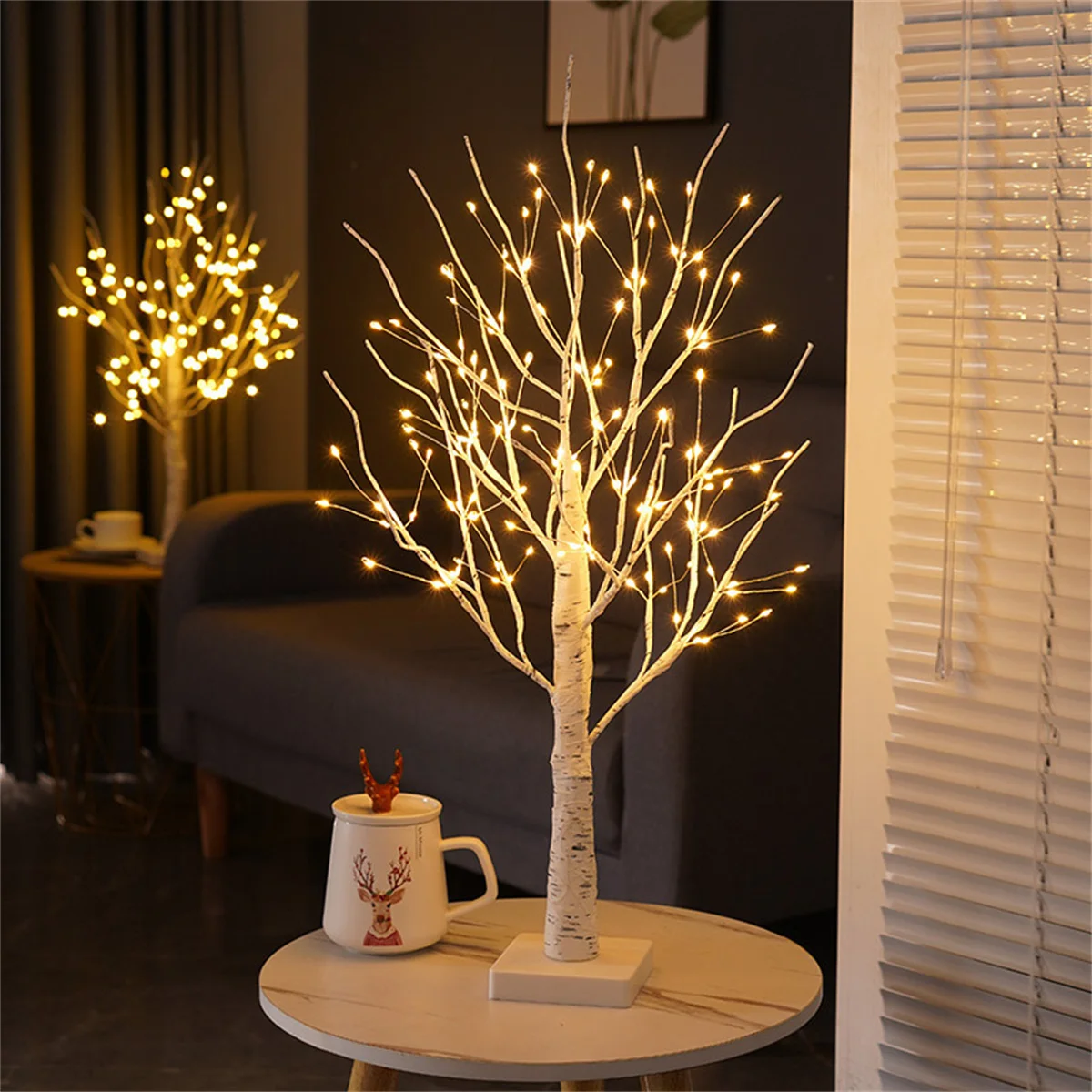 LED simulation birch tree bedroom, living room, party decoration, battery, USB dual-use, warm and romantic atmosphere· 3