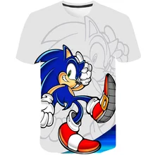 Boys Sonic T-shirts Cartoon Printed 3D T shirt Girls Tees Children Tops Harajuku Short-sleeve Clothes for Summer Kids Outfits