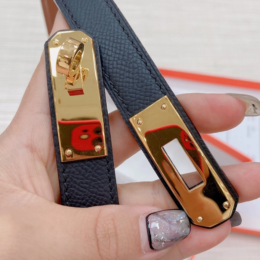

belt 17MM woman belt designer real calfskin made brass Luxury Double sided steel buckle available official reproductions 034