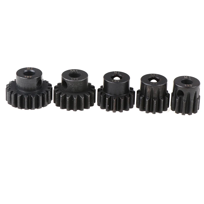 Pignon moteur GoolRC M1 5mm pour voiture RC 1/8, gros plan sur l'alésage central de 5mm.