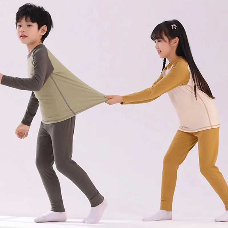  남아 여아 잠옷 겨울용 보온 내의 아동복 수면복 양모 따뜻한 파자마 세트 어린..