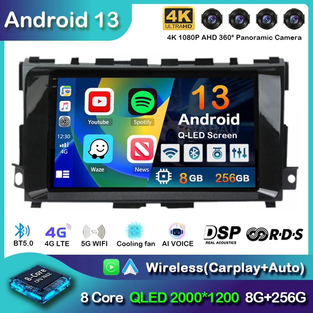 

Android 13 Carplay Car Radio For Nissan Teana 3 Altima 5 L33 2013-2020 Multimedia Video Player Navigation GPS WIFI+4G Stereo DSP