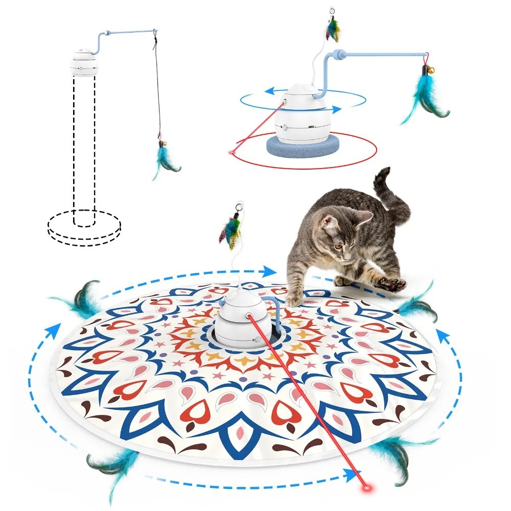 

Cat Toys Interactive Cat Light Toy and Cat Feather Toys Recharge Cat Exercise Toys Indoor Cats Automatic Teasing Pet Products