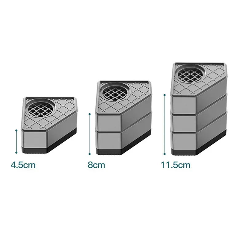 4 PCS/Set Anti Vibration Pads ABS Rubber Feet Legs Mat Silent Support Dampers Stand for Washing Machine Refrigerator Furniture