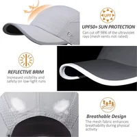 【GADIEMKENSD】Unstructured Hats Reflective Brim UPF 50+ Outdoor Caps Golf Tennis M17 5