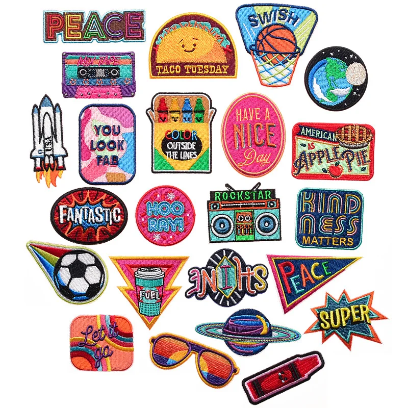 Cute Cartoon Emblem Clothing Accessories Badge Sticker Embroidered Embroidery Sticker Iron-on Patches