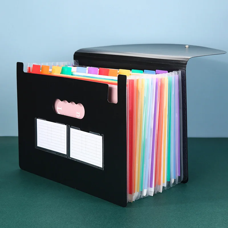 A5 PP compartment multi-layer folder, three sided sealing rope, organ bag, office archive bag, PP archive bag, new