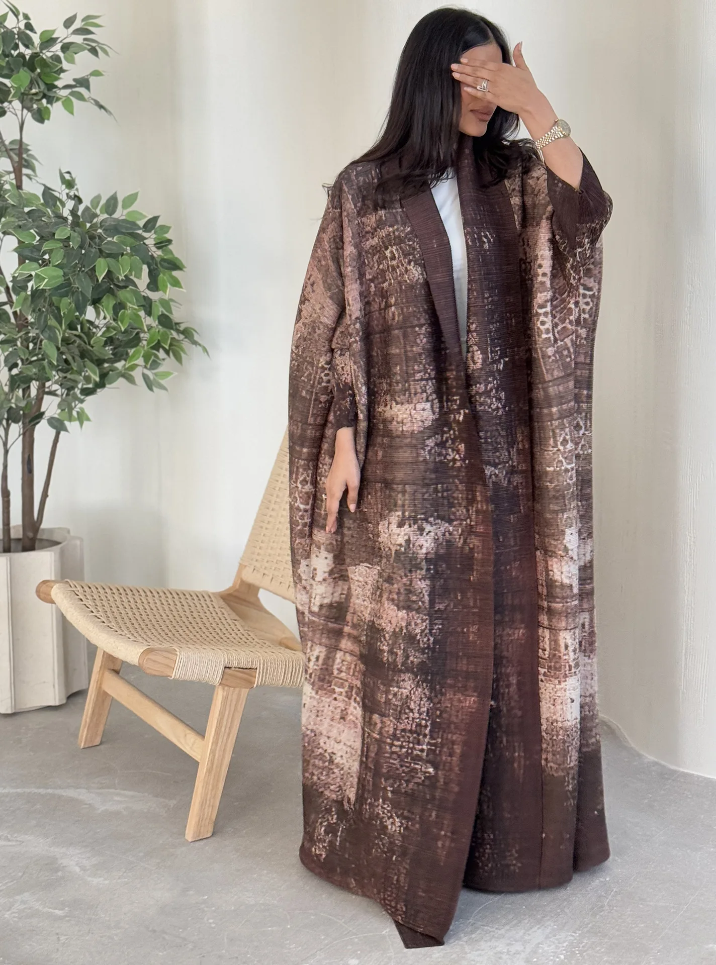 Miyake Pleated Women's Robe Cardigan Design