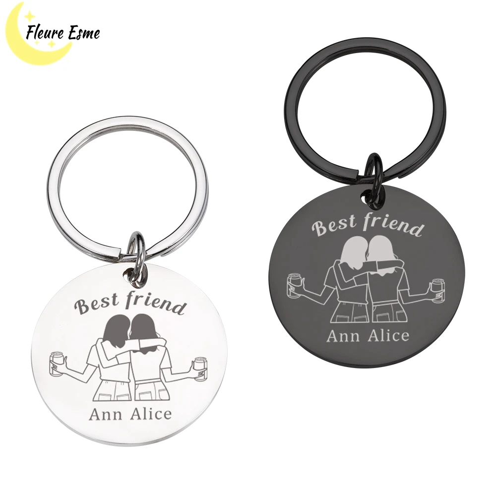 

Personalized Bff Keychain Gifts for Girls Customized Friends Name Keychains Girl Power Key Chains Best Friends Keychains Gift