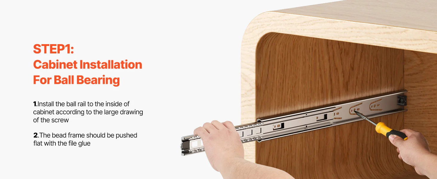 SucceBuy Drawer Slides 10 Pairs Full Extension Ball Bearing Cabinet Rails 100LB Load Capacity Heavy Duty Side Mount for Kitchen