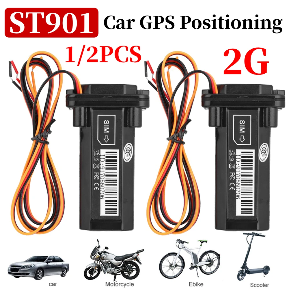 1/2PC 2G Mini Tracker ST-901 Waterproof Builtin Battery GPS for Car vehicle gps device motorcycle with online tracking software