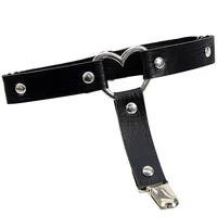 Jarretelles de cuisse en cuir pour femmes, ceinture rose, harnais élastique Pu Punk, sangle de jambe, bas gothique, ceinture de jarretelles 5