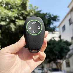 Silicone Soft Car Key Cover - Keyless Remote Protection Holder (Black green 1pc)