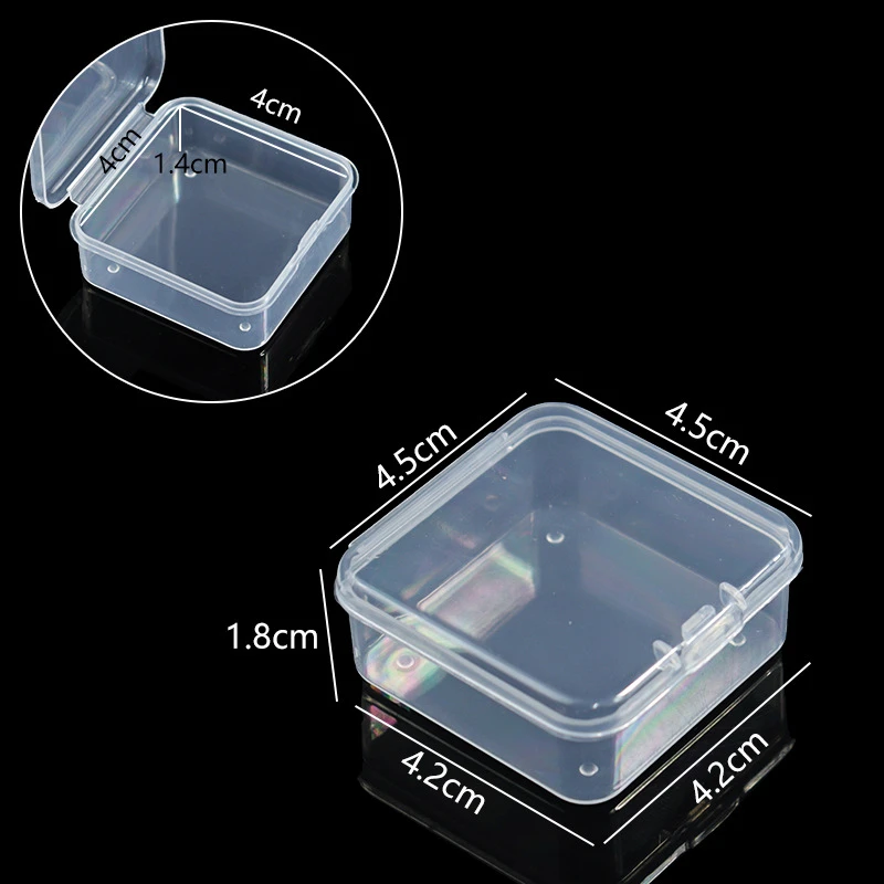 미니 투명 플라스틱 쥬얼리 보관함, 휴대용 귀걸이 링 귀마개, 포장 보관 케이스, 1 개