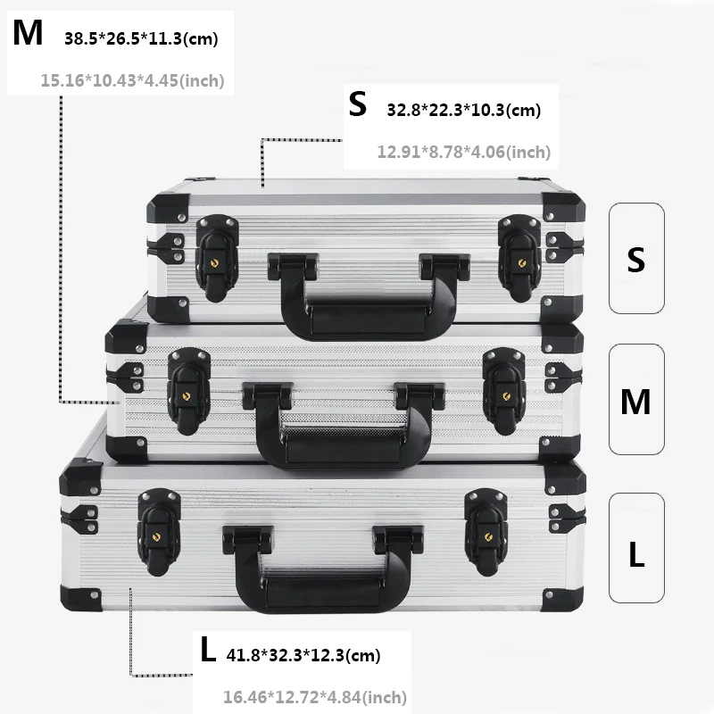 Quadro de Alumínio Caixa de Armazenamento Caixa de Proteção Mala com Chave Locker Cubos Esponja Compartimento para Michphone Placa Som Mixer - Image 6
