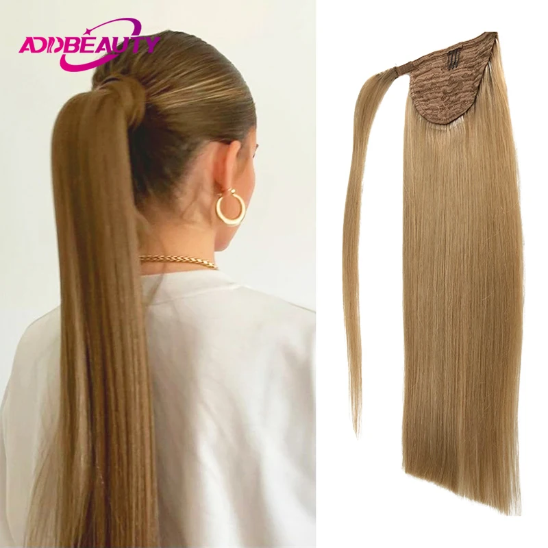 

Ponytail Human Hair Straight Drawstring Ponytail Human Hair for Women Clip in Hair Extension Human Hair Wrap Around Horsetail