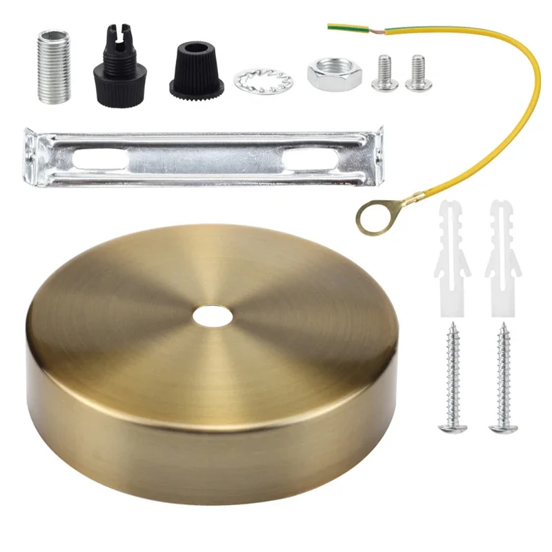 Lamp Base LED Lamp Base Iron Art Lamp Base Lighting Fittings Lamp Suction Top Plate 8cm10cm12cm BronzeBlackGoldWhite Ground Electrode Round Base