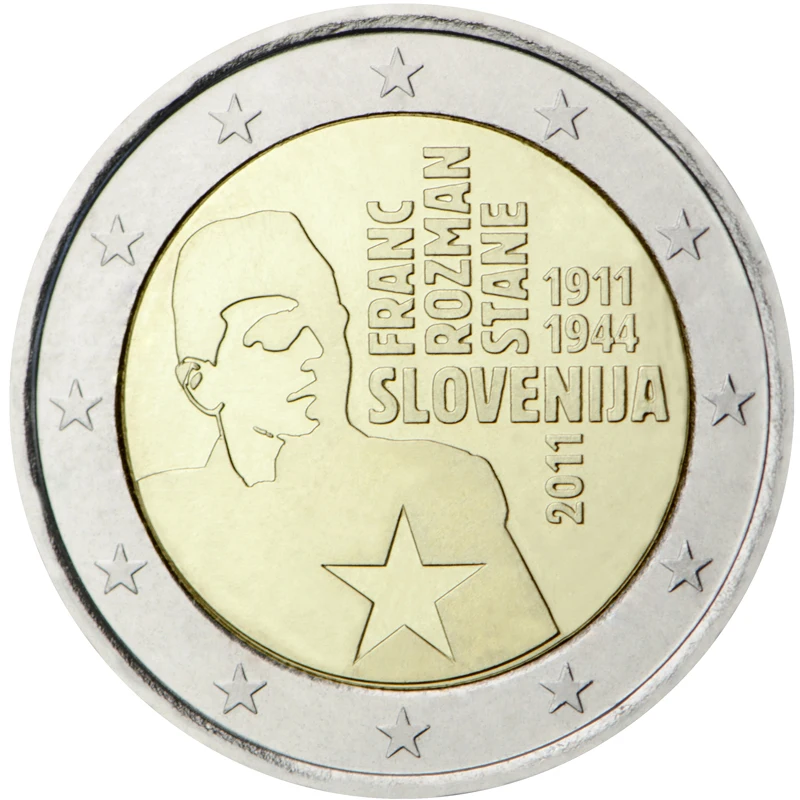Slovenia 2011 Moneta Commemorativa San Valentino Centennial 2 Euro Unc Nuovo Di Zecca