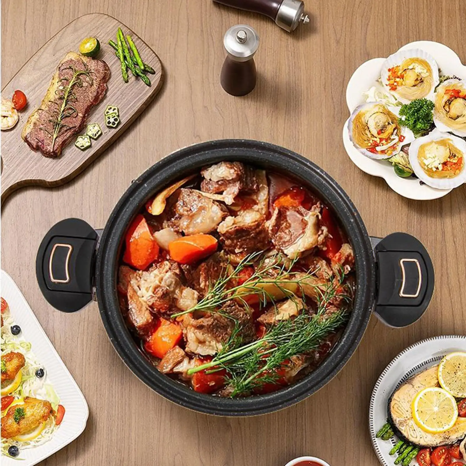 قدر الضغط الصغير وعاء الطبخ للحساء غير عصا التدفئة السريعة طنجرة الضغط مع غطاء شفاف للمطبخ المنزل يغلي