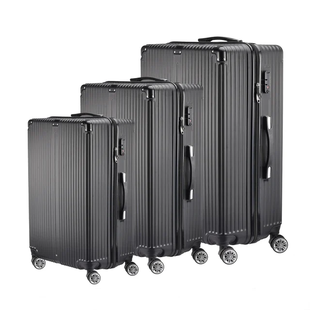 Ensemble de bagages 3 pièces, roues silencieuses universelles, avec serrure à combinaison, ensemble de bagages de voyage 20/24/28 pouces, bagages de voyage 1