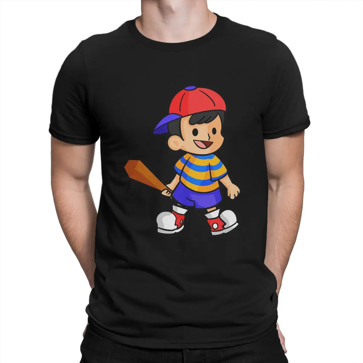 

Ness T-Shirts Men Mother Earthbound Game Funny Cotton Tee Shirt Round Collar Short Sleeve T Shirt Summer Clothing