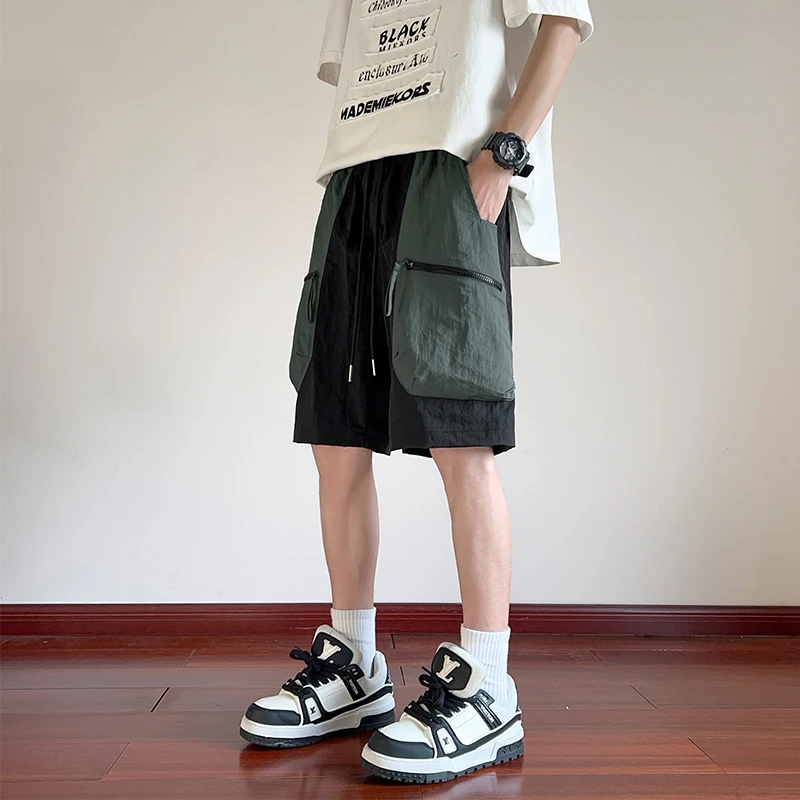 Fashionable Casual Shorts with Cool Ice Feeling and Wrinkle Resistance for Men's Summer 2024