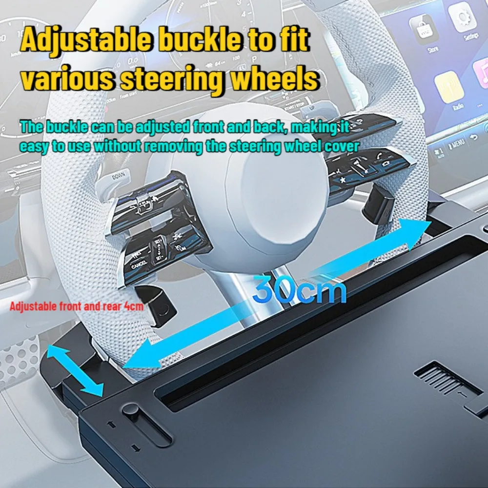 Nuovo Tavolino da Auto 2026, Vassoio Porta Cibo, Scrivania Pieghevole per Laptop, Supporto per Volante Auto, Portabicchieri Regolabile, Supporto per Computer - immagine 4