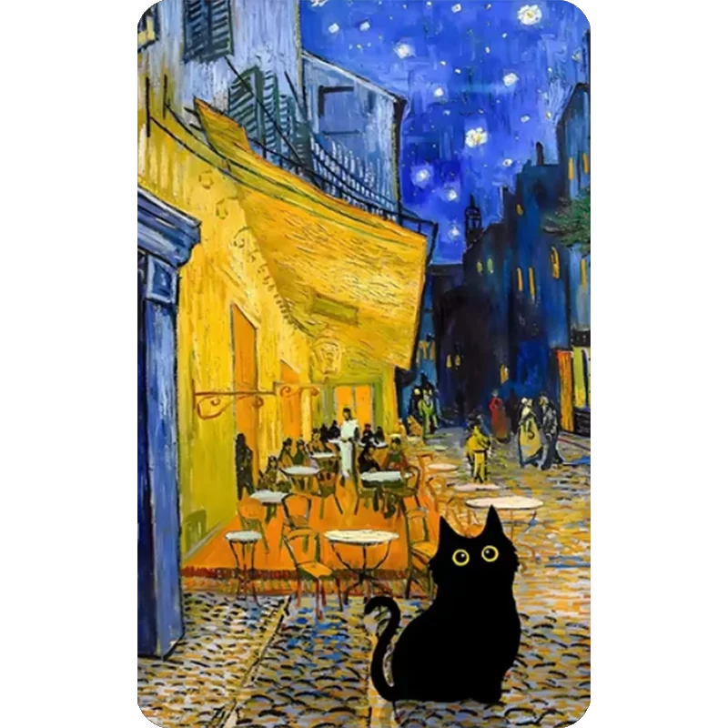Funny Art Matisse Monet Black Cat Van Gogh Refrigerator Magnet suitable for Home Kitchen refrigerator Wall Door officedecoration magnetic fridge magnets magnetic fridge stickers refrigerator decor