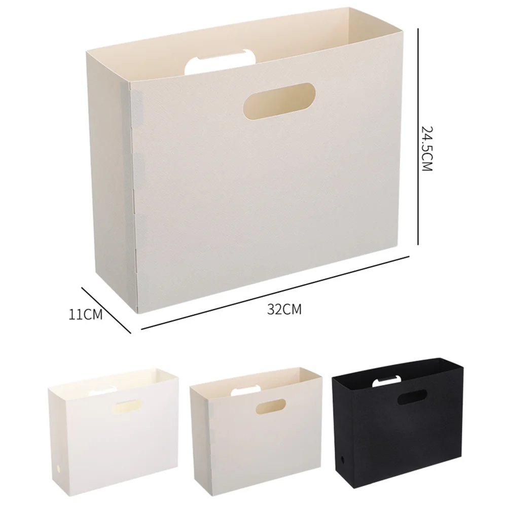 JESJELIU Document File Storage Box Folding Desktop Organizer Multi-functional Books Plastic Sorting Storage Rack Office Supplies 6