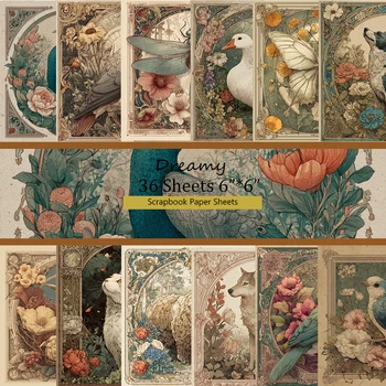 Confezione di carta per album (36 fogli, 6"x6"): Accattivanti stampe vintage per scrapbooking, origami e decorazioni fai da te – Cancelleria artigianale a caldo