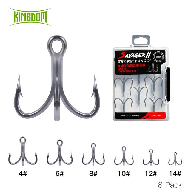 3X Treble Hooks Saltwater Big Game Fishing Hooks Ultra Strong High