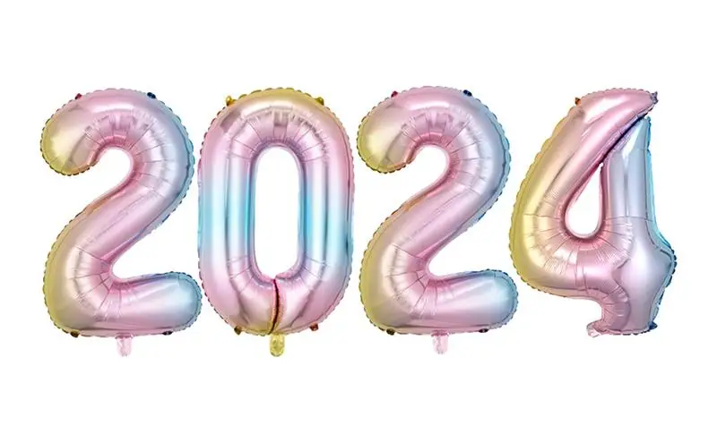 

32 Inch New Year Balloons 2024 New Years Eve Party Balloon Reusable 2024 Home Decor for Christmas Party Anniversary New Year