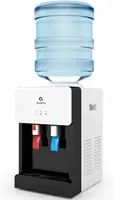 Hot/Cold Top Loading Countertop Water Cooler Dispenser With Child Safety Lock. UL Listed- White 1