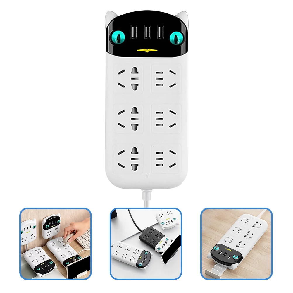 

Charging Socket USB Outlets Household High Power Home Electrical with Ports Flat Plug Strip Flame Retardant