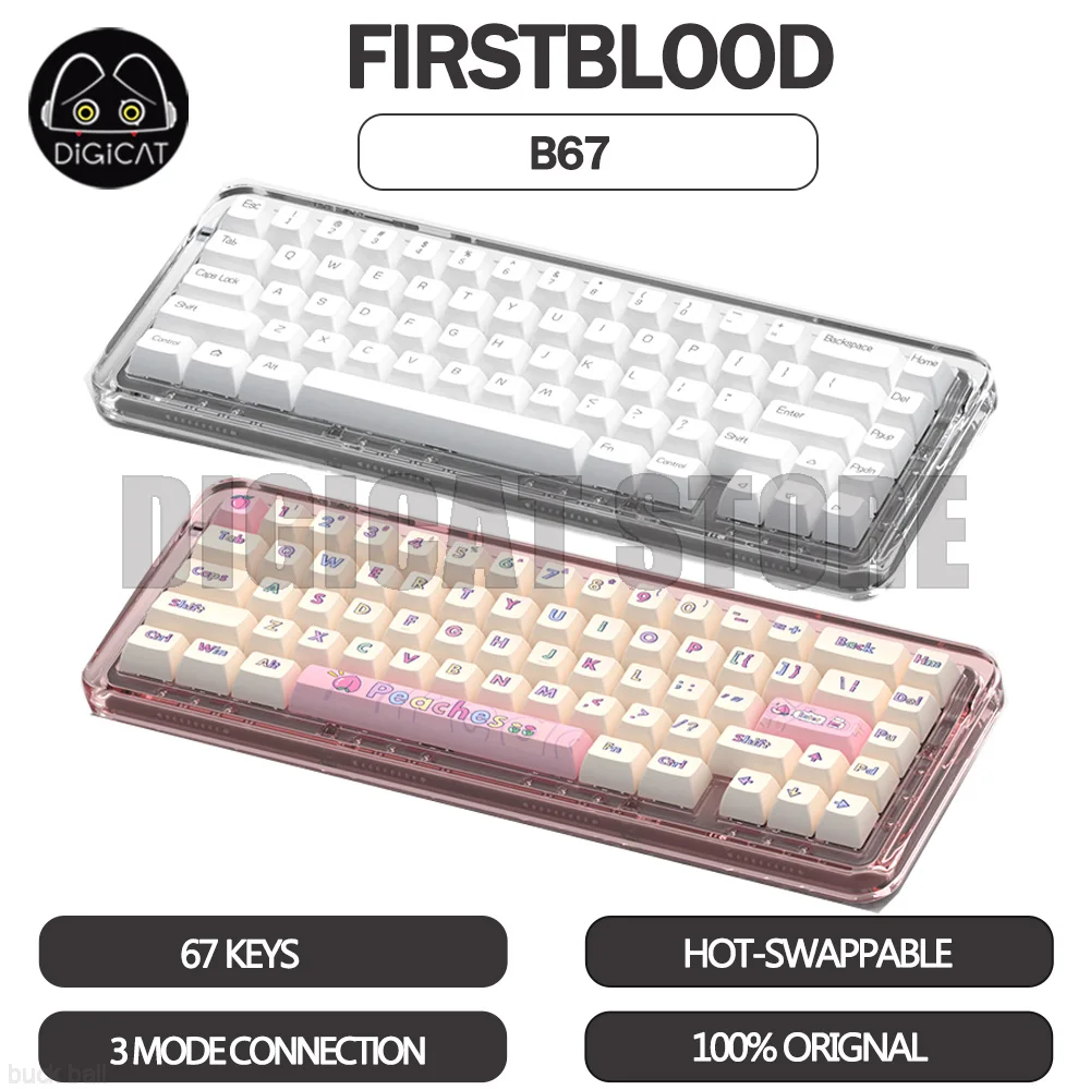 

Firstblood B67 Mechanical Gamer Keyboard 3 Mode USB/2.4G/Bluetooth Wireless Keyboard Hot Swap 67 Key RGB Esports Gaming Keyboard