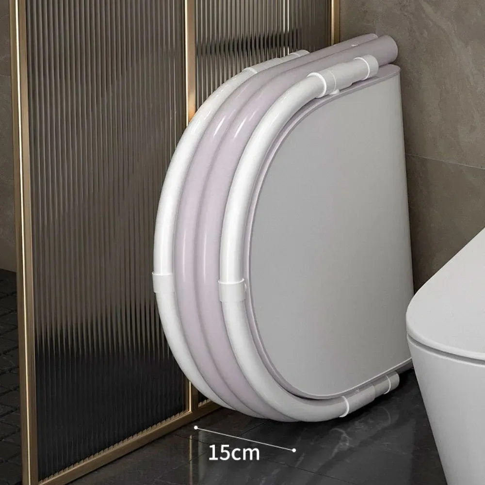 Folding Bathing Bucket Space Saving Stable Thickened Bracket Bath Tub Portable Shower Container Without Cover Bathroom Accessory