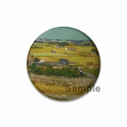 Van Gogh Starry Sky Abstract Art Handmade Round Brooch Pin (44mm)