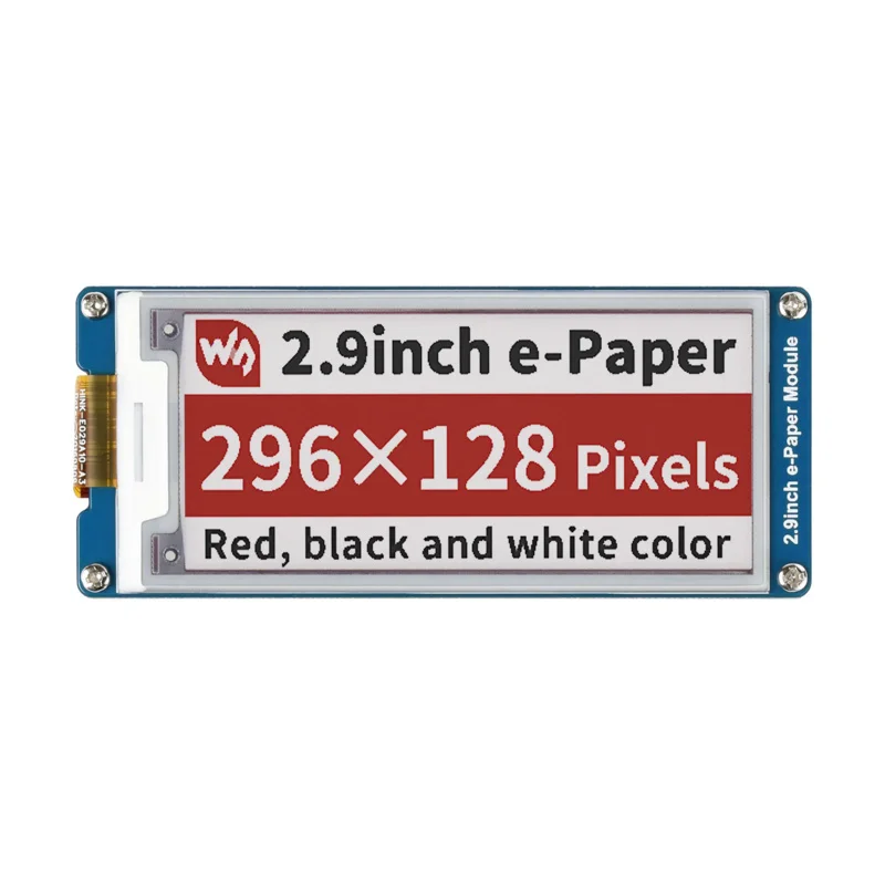 waveshare-296x128-29inch-e-ink-display-red-white-black-three-color-e-paper-spi-interface-for-raspberry-pi-stm32-33v-5v